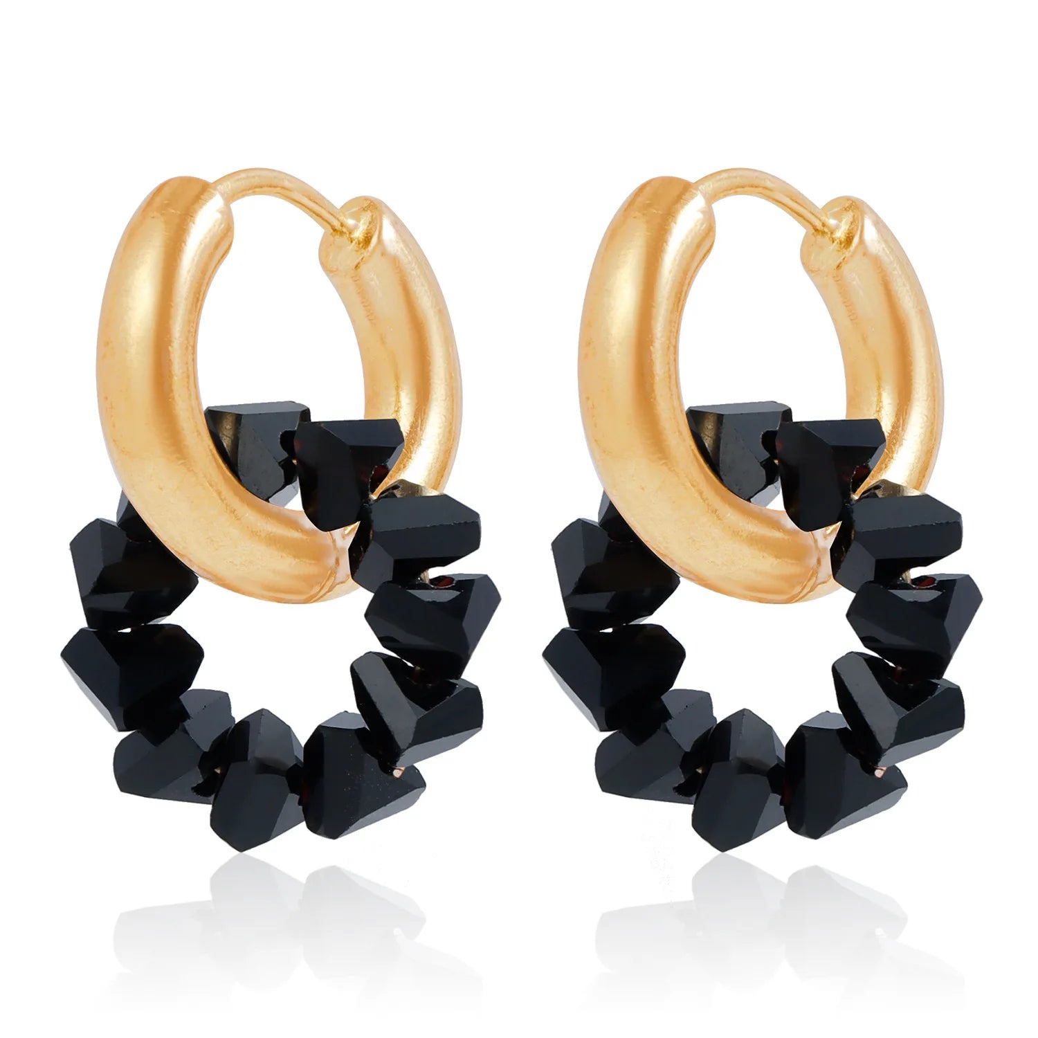 Fashion Rhinestone Hoop Earrings for Girls Sweet Elegant Insta Style Glamorous Dainty Jewelry for Women Ladies Accessories