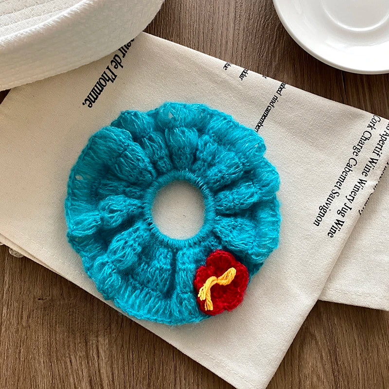 Solid Color Simple French Style Scrunchies for Baby Girls Elegant Sweet Hair Ties for Kids Children Hair Accessories in Stock