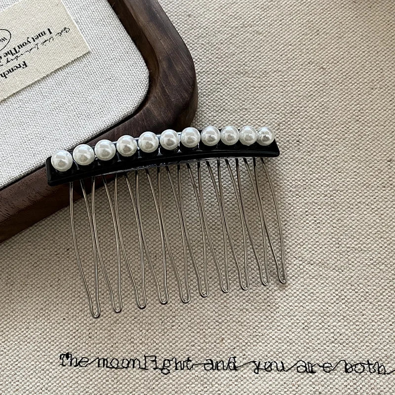 Fashion Simple Imitation Pearl Comb for Girls French Style Classic Trendy Stylish Hair Accessories for Women Ladies in Stock