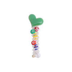 Kids Heart Beads Telephone Wire Hair Ties Candy Color Sweet Fashion Wholesale Scrunchies Accessories for Children Daily School