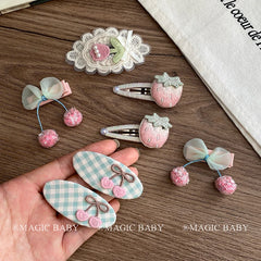 Fruit Fashion Sweet Cute Hair Clips for Baby Girls Trendy Elegant Cherry Snap Clips for Kids Children Hair Accessories in Stock