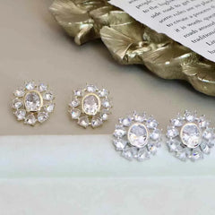 Fashion Luxury Rhinestone Flower Stud Earrings for Girls Sweet Elegant Graceful Jewelry for Women Ladies Accessories Wholesale