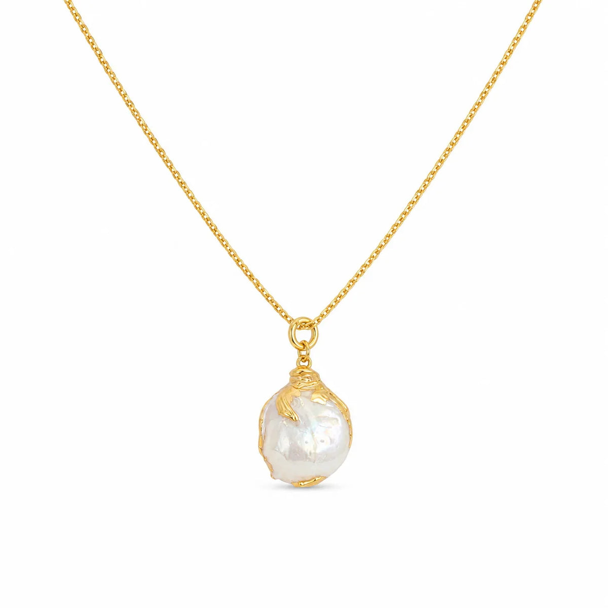 Ladies Baroque Pearl 18k Gold-plated Chain Pendant Necklace Elegant Simple Dainty Low MOQ in Stock Jewelry for Women Daily