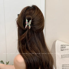 Chic Trendy Butterfly-Shaped Sweet Acetate Hair Claw Clips for Women Colorful Fashion Hair Accessories for Daily for Girls