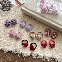 Mini Cute Star Heart Shaped Scrunchies for Baby Girls Fashion Trendy Sweet Hair Ties for Kids Children Hair Accessories in Stock