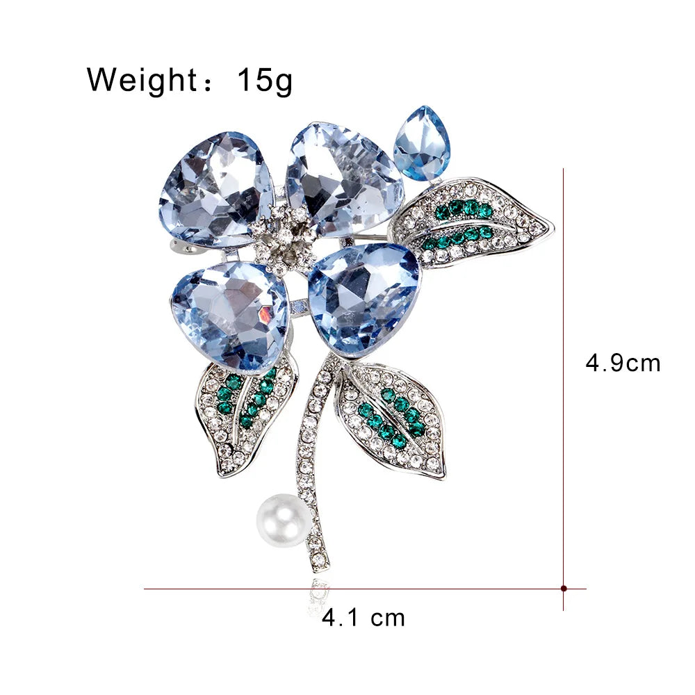 Fashion Sweet Glitter Rhinestone Sparking Brooches for Girls Elegant Luxury Pins Jewelry for Women Ladies Accessories Hot Sale