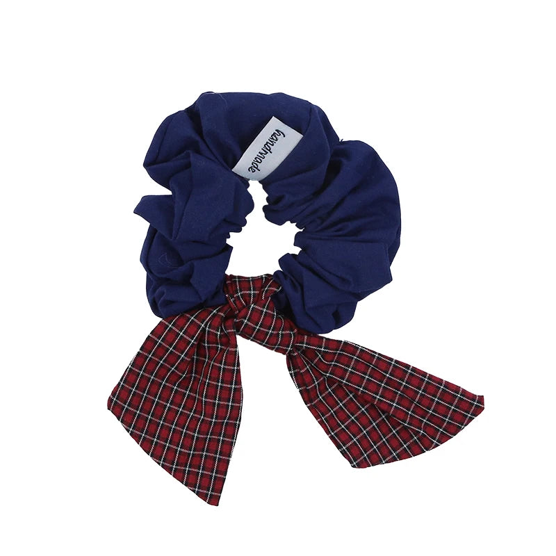 Fashion Plaid Bowknot Scrunchies for Baby Girls Cute Sweet Elegant Hair Ties for Kids Children Hair Accessories in Stock