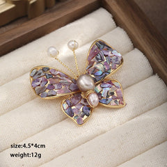 Fashion Abalone Shell Purple Butterfly Brooches for Girls Sweet Elegant Jewelry for Women Ladies China Factory Wholesale Bulk