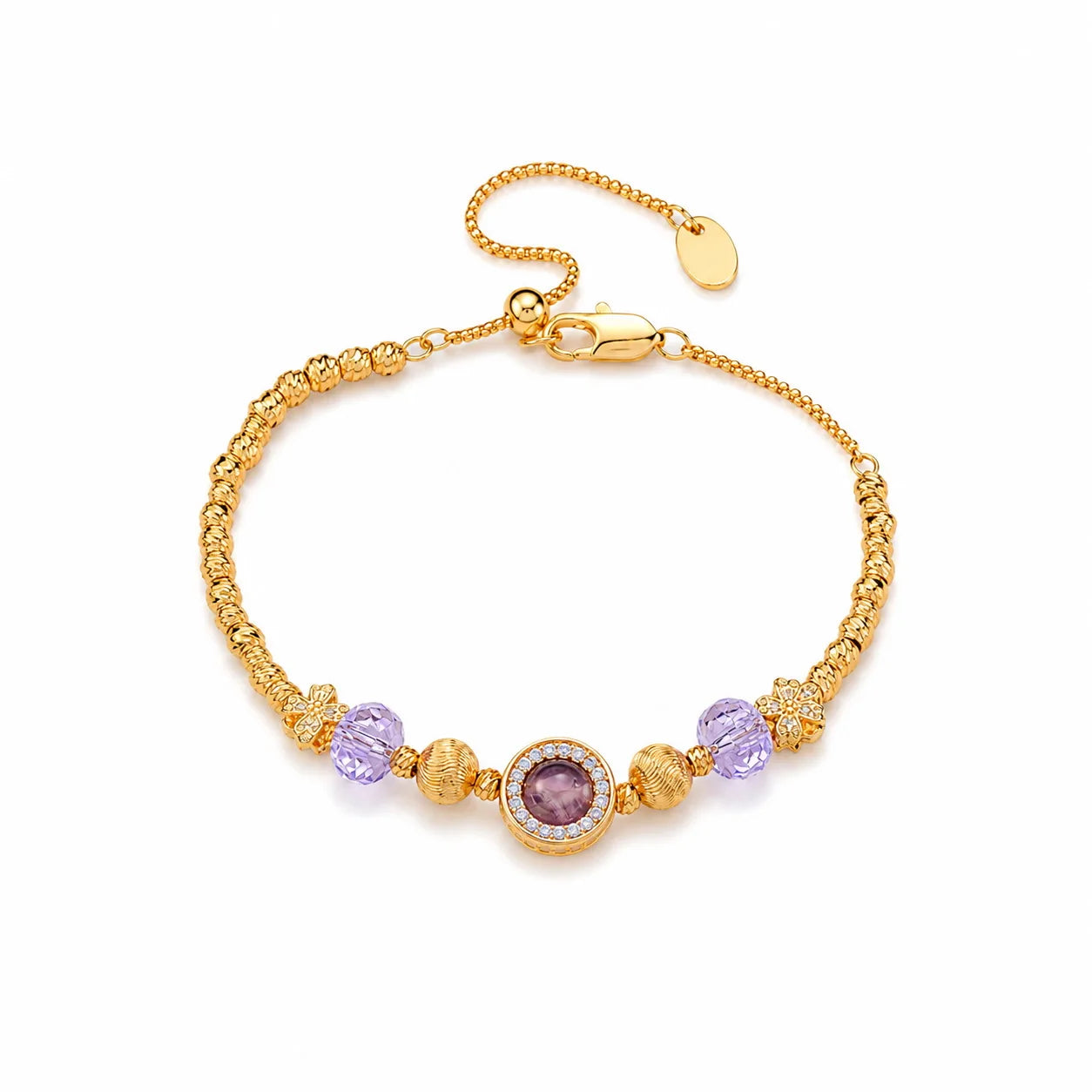 Fashion Copper 18K Gold Bracelets for Girls Crystal Lobster Clasp Jewelry for Women Ladies Wholesale China Manufacturer Bulk