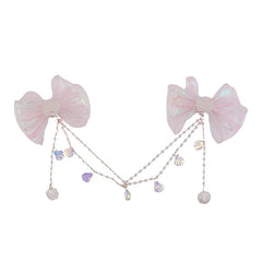 Lustrous Bowknot Imitation Pearl Hair Clips Elegant Princess Hair Accessories for Baby Girls Kids Plastic Fabric Sea Alligators