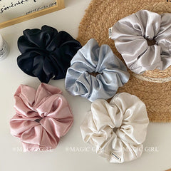 Elegant and Lustrous Solid Color Scrunchies Simple Fashion Hair Ties for Women and Girls Minimalistic Hair Accessories