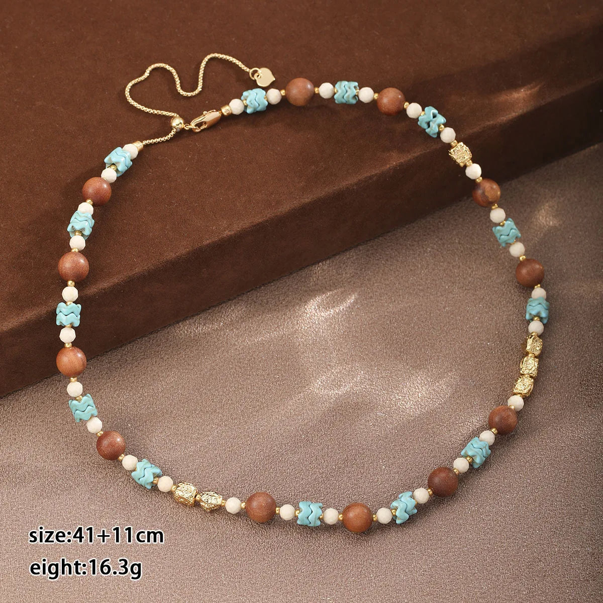Fashion Copper 18K Gold Plated Beads Necklaces for Girls Sweet Elegant Vacation Jewelry for Women Ladies Wholesale Manufacturer