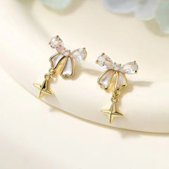 Fashion Trendy Fruits Bowknot Drop Earrings Rhinestone Glitter Jewellry for Women Ladies Accessories Bijuterias Charms Art Deco