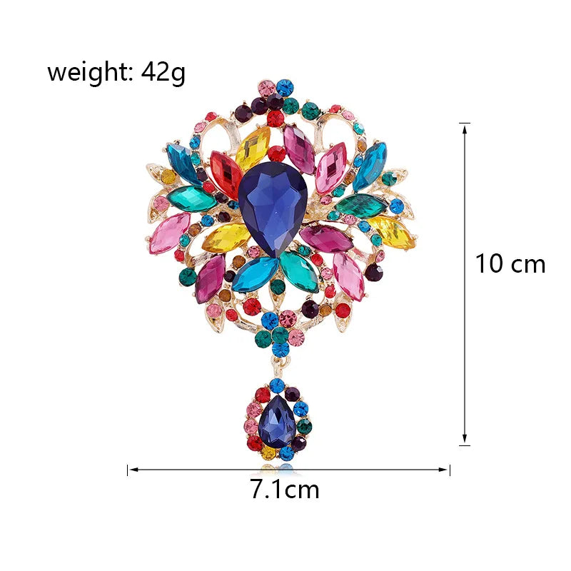 Fashion Glitter Sparking Rhinestone Dainty Brooches for Girls Elegant Stylish Pins Jewelry for Women Ladies Accessories Hot Sale