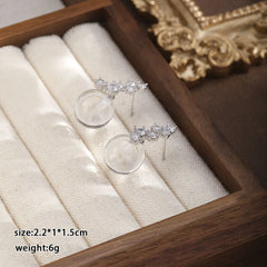 Fashion Crystal S925 Silver Cubic Zirconia Drop Earrings for Girls Simple Minimalistic Jewelry for Women Ladies Wholesale Bulk