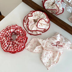 Elegant Cute Sweet Fashion Scrunchies for Baby Girls Plaid Cherry Animals Hair Ties for Kids Children Hair Accessories in Stock