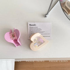 Women Hot Sale Acetate Sweet Trendy Hair Claw Clips Small Simple Heart Shape High Quality Bulk Hair Clamp Accessory for Daily