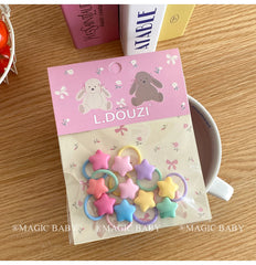 Girly Aesthetic Candy Color Star Flower Small Scrunchies Fashion Sweet Cute Wholesale in Stock Hair Ties Accessories for Kids
