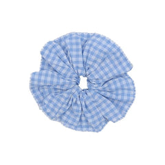 Hot Sale Blue Plaid Sweet Scrunchies for Girls Elegant Graceful Fashion Hair Ties in Stock for Women Ladies Hair Accessories