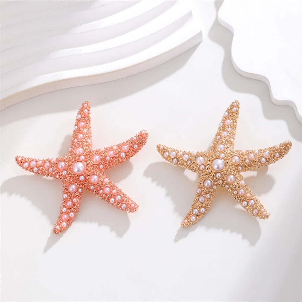 Fashion Sweet Starfish Sweet Trendy Brooches for Girls Glamorous Hot Sale Cute Pins Jewelry for Women Ladies Accessories Chic