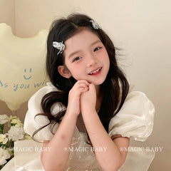 Silver Glitter Sparkle Alloy Hair Clips Chic Baby Girls and Teens Hair Accessories for Party Fashion Stock