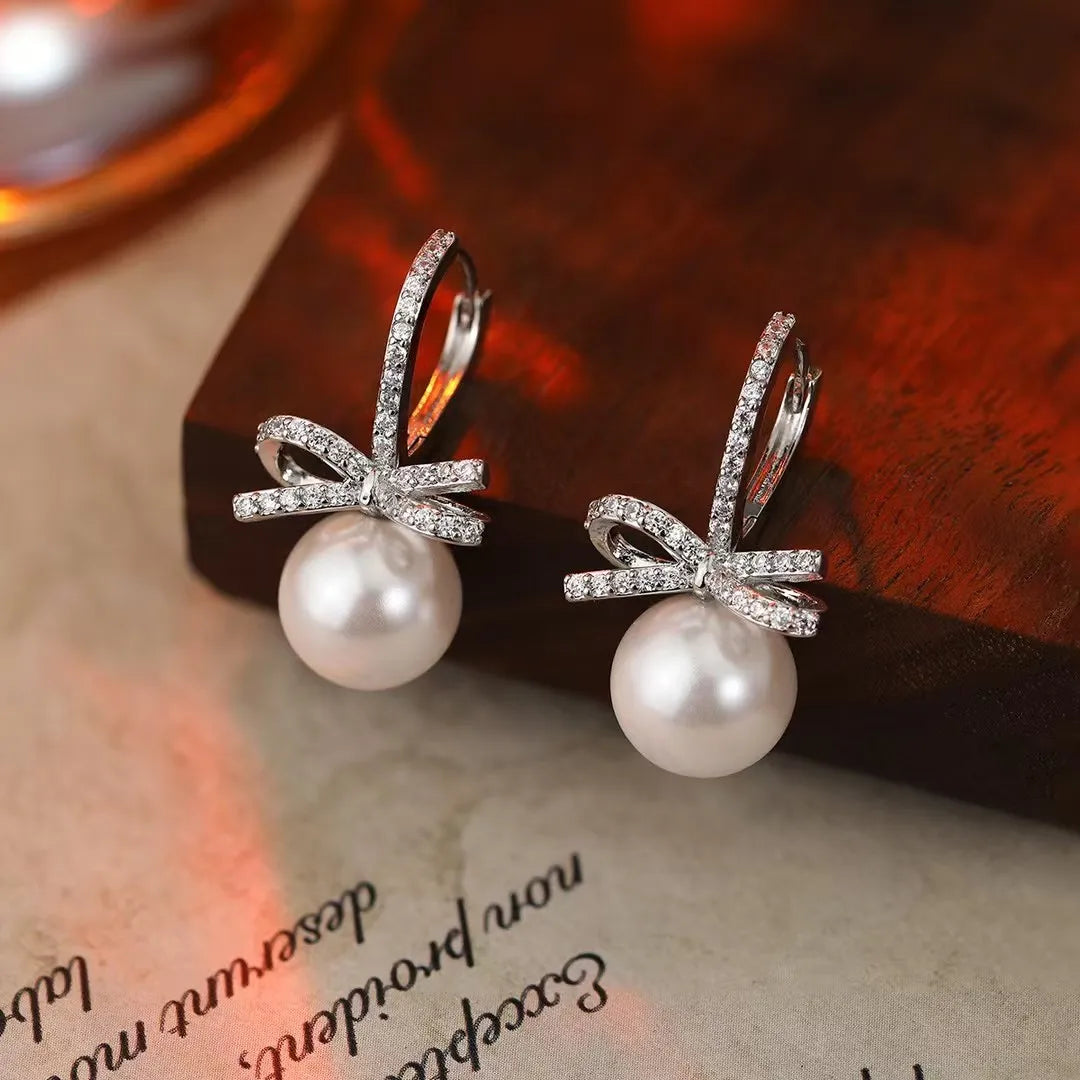 Women Imitation Pearl Simple Earring Trendy Fashion Elegant Graceful Wholesale Lightweight Jewelry Accessories for Ladies Daily