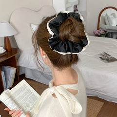 Fashion Elegant Trendy Sweet Scrunchies for Girls French Style Lustrous Hair Ties for Women Ladies Hair Accessories Female