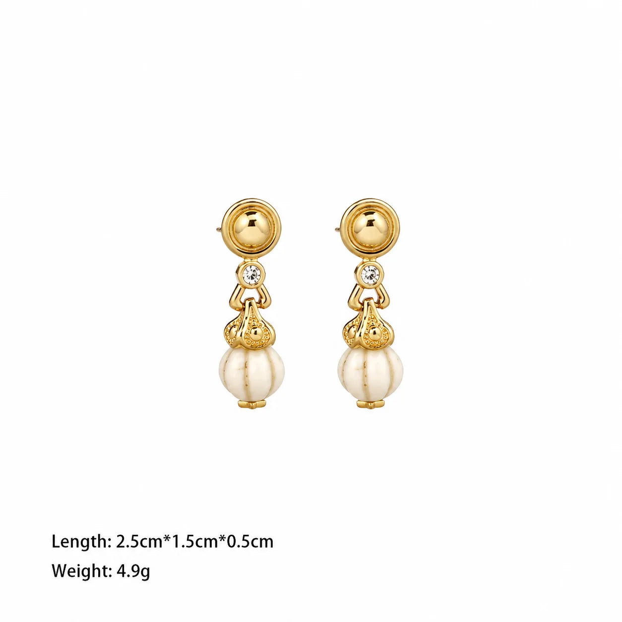Fashion Copper 18K Gold Plated Drop Earrings for Girls White Zircon Jewelry for Women Ladies Wholesale China Manufacturer