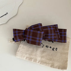 Fashion Elegant Graceful Bowknot Hair Clips for Girls French Style Plaid Banana Clips for Women Ladies Hair Accessories in Stock