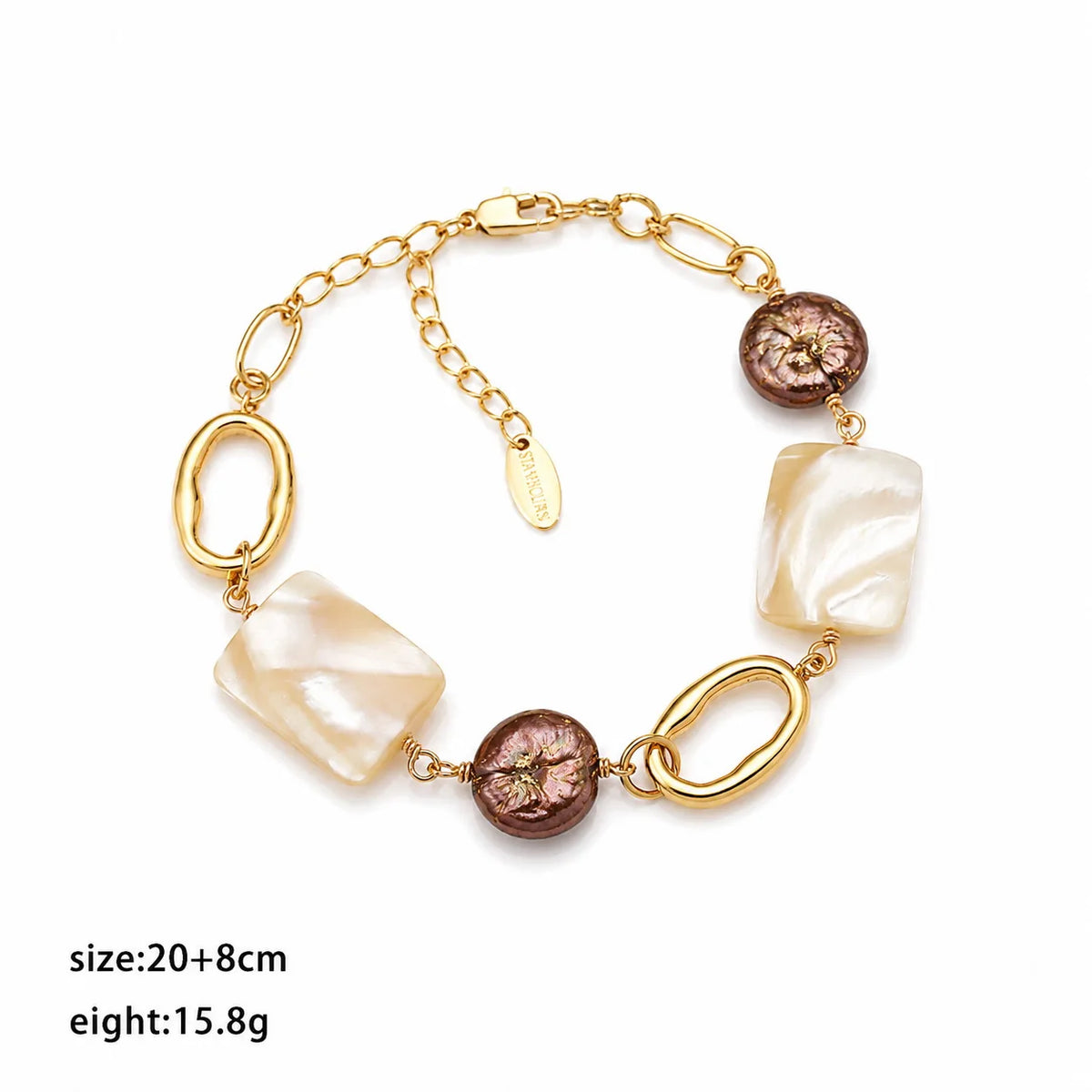Fashion Baroque Pearl Shell 18K Gold Plated Bracelets for Girls Boho Trendy Jewelry for Women Ladies Wholesale Low MOQ Bulk