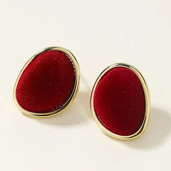 Fashion Red Solid Color Bowknot Luxury Glitter Stud Earrings for Girls Sweet Jewelry for Women Ladies Accessories Wholesale