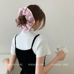 Classic Solid Color Simple Minimalistic Scrunchies for Girls Sweet Fashion Hair Ties for Women Ladies Hair Accessories in Stock