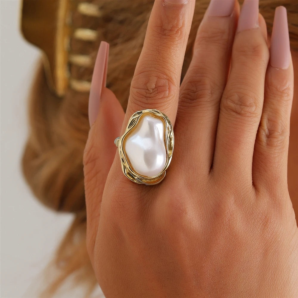 Fashion Baroque Simple Trendy Rings for Girls Sweet Elegant Jewelry for Women Ladies Accessories Chinese Supplier Wholesale