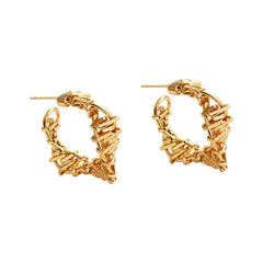 Minimalist Twisted Design Earrings Unisex Copper Plated C-shaped Stud Earrings Cold Aesthetic Fashion Clean Earrings Accessories