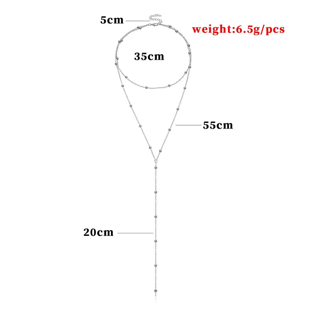 Fashion SImple Minimalistic Trendy Stylish Sweater Chain Necklaces for Girls Glamorous Jewellry for Women Ladies Accessories