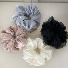 Brand New Elegant Solid Color Trendy Scrunchies Classic Ponytail Hair Ties for Women and Girls Sweet Hair Accessories