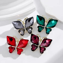 Fashion Glitter Rhinestone Sweet Butterfly Brooches for Girls Sweet Sparking Luxury Pins Jewelry for Women Ladies Accessories