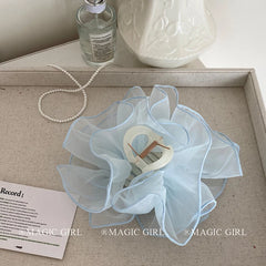 2025 Hot Sale Solid Color Tulle Flower Hair Claw Clips Elegant Chic Daily Hair Accessories for Girls Women Stylish Accessory