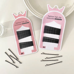 Hot Sale Classic Minimalistic Small Bobby Pins Black Solid Color Wave Arc Shape 5cm Daily Hair Claw Clamps Accessories