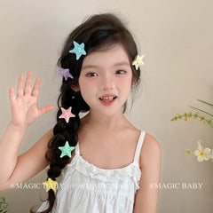 Sweet Cute Solid Candy Color Star Hair Clips for Baby Girls Fashion Trendy Princess Style Alligator for Kids Hair Accessories