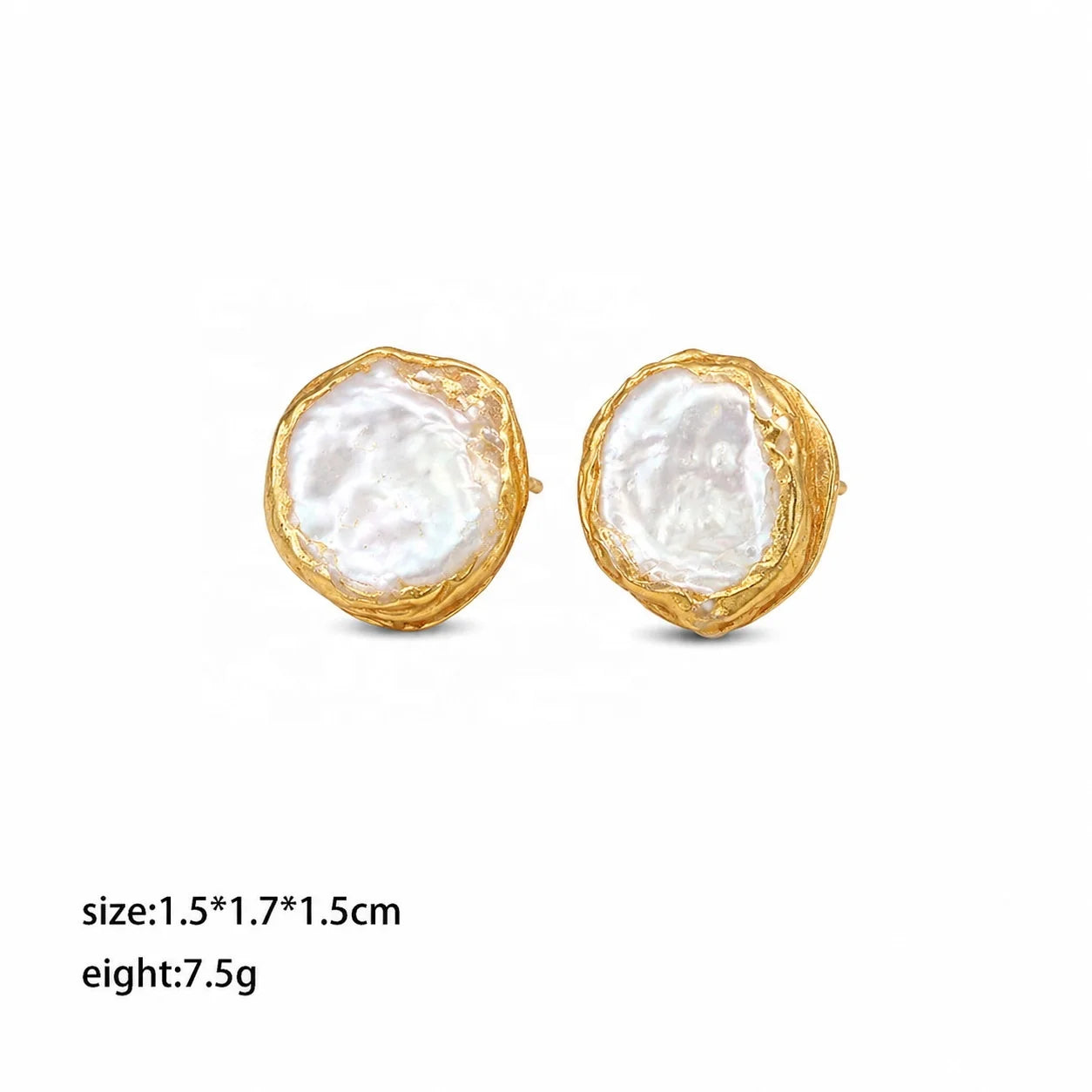 Fashion 18K Gold Plated Pearl Stud Earrings for Girls Trendy Simple Jewelry for Women Ladies Wholesale China Manufacturer
