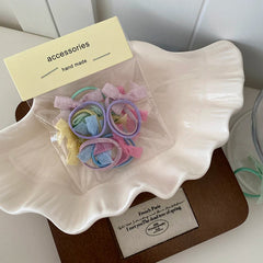 Mini Cute Simple Solid Candy Color Scrunchies Sweet Minimalistic Fashion Hair Ties for Baby Girls Kids Children Hair Accessories