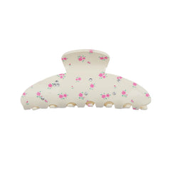 Elegant Sweet High-End Acetate Hair Claw Clip Retro Print Flowers with Rhinestones Sophisticated Hair Accessory for Parties