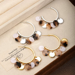 Fashion Classic Simple Copper White K Plated Acrylic Hoop Earrings for Girls Jewelry for Women Ladies Wholesale China Factory