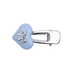 Women Silver Blue Heart Bowknot Small Alligator Clips Fashion Elegant Lightweight in Stock Hairpins Accessories for Female Daily