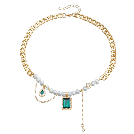 Fashion Luxury Glitter Rhinestone Trendy Necklaces for Girls Sweet Elegant Jewelry for Women Ladies Accessories Stylish Chic