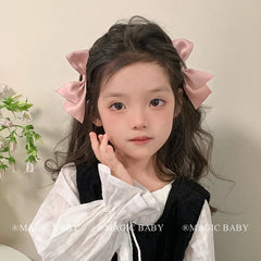 Girly Aesthetic Bowknot Alligator Hair Clips Medium Solid Color Fashion Sweet Children's Daily Use Wholesale Stock Made of Metal