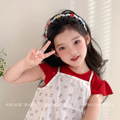 Girls Silver Button Bowknot Chic Headbands Hair Clips Scrunchy Sets Fashion Chic Hair Accessories for Children Thick Thin Hair
