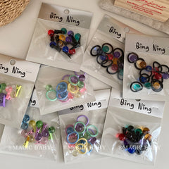 Children's Sweet Hair Accessory Set Multiple Color Beads Small Decorative Hair Ties Alligator Clips Fashion Hairpins Scrunchies