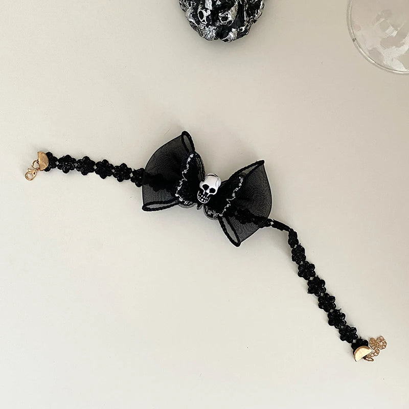 Women 2025 Hot Sale Halloween Party Pumpkin Human Skeleton Fashion Elegant Beauty Customized Collarbone Necklace for Female